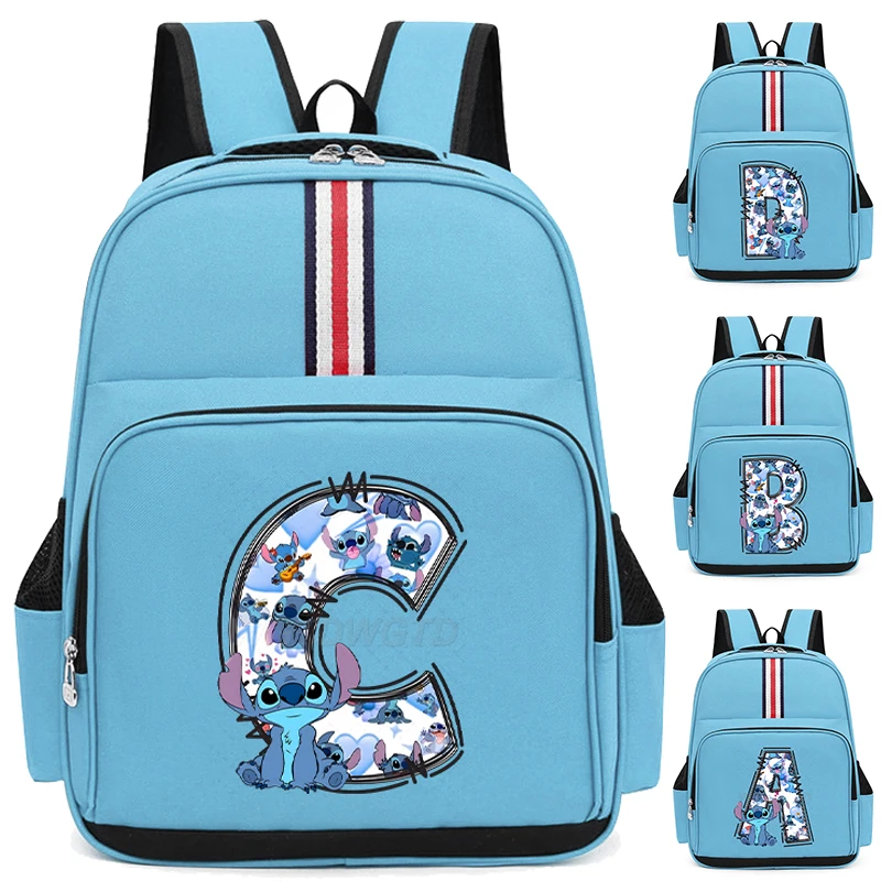

Y2K Stitch Alphabet Cartoon Backpack Primary Kindergarten Daypack Lightweight Durable Nylon Stitch Schoolbag For Travel