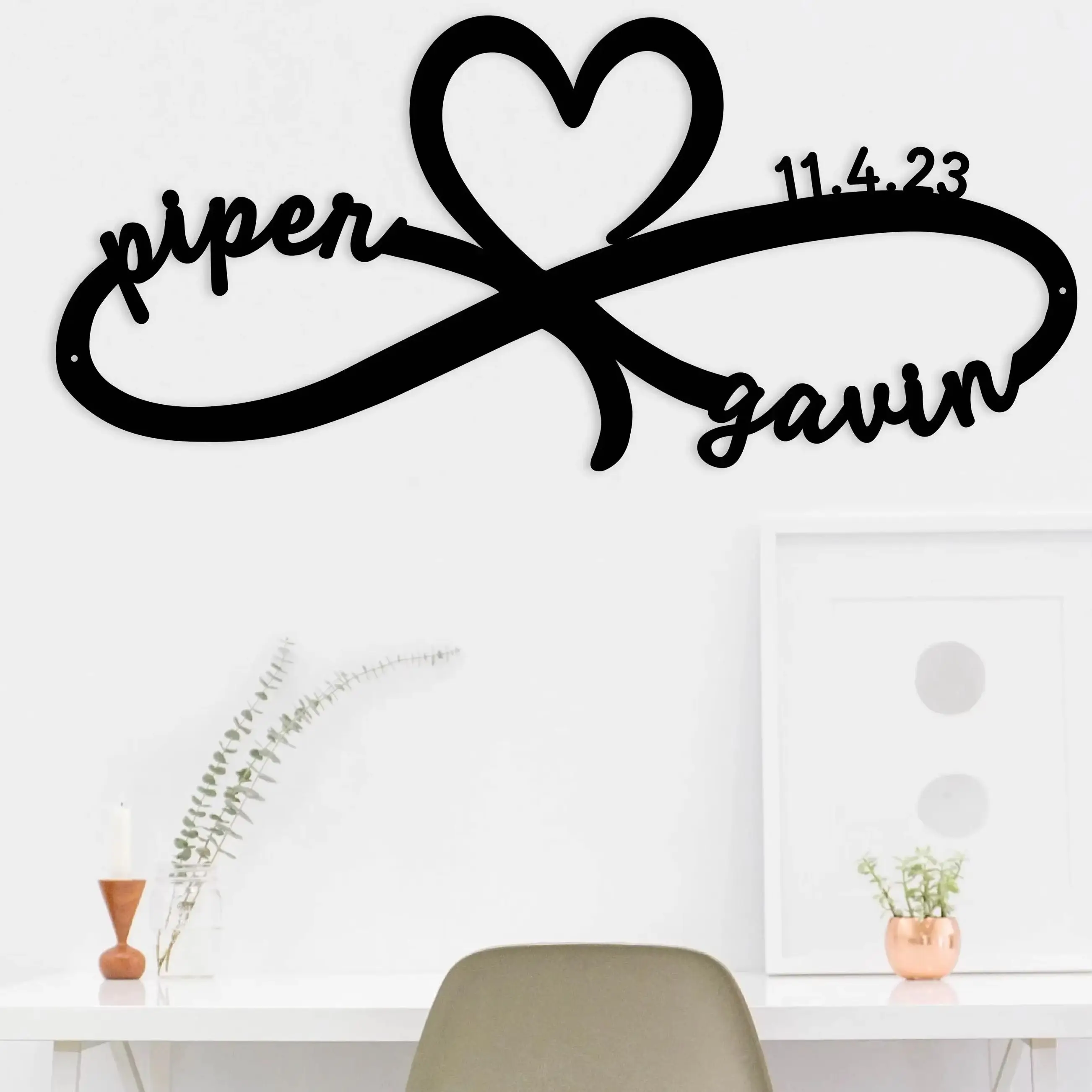 

Personalized Wedding Gift for Couple Custom Infinity Sign Wedding Date Sign Metal Engagement Sign Anniversary Gift Bridal Shower