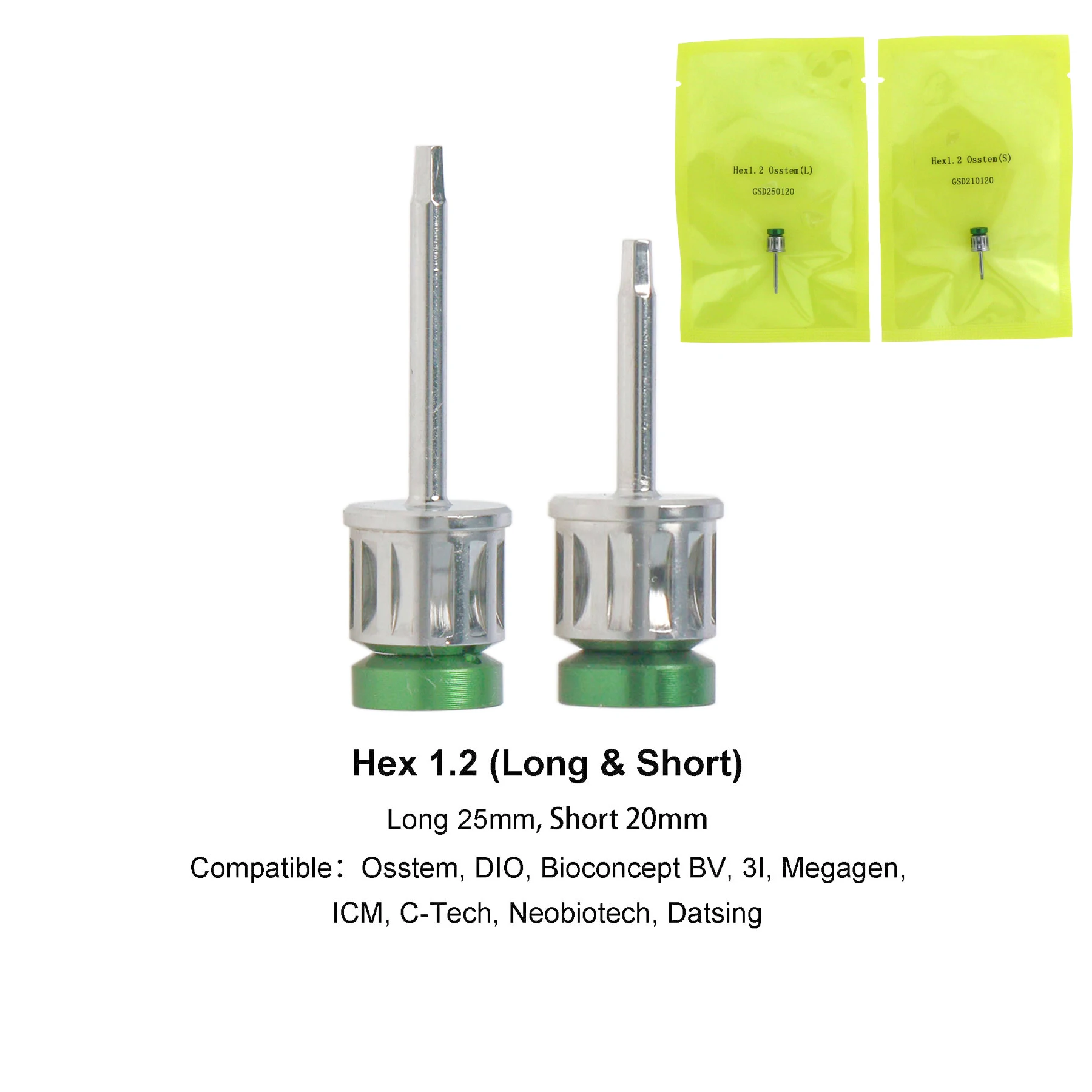 

Dental Implant Hex1.2 Driver Long 25mm Short 20mm 3i Screwdrivers