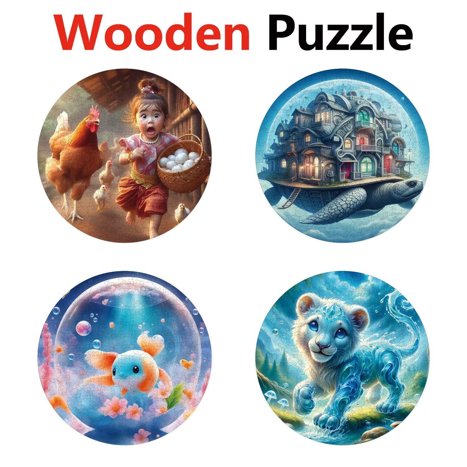 

YPAN Fox Snake Turtle Beauty Animal Puzzles Unique Shape High Quality Jigsaw Puzzle Wooden Puzzle Best Gift For Child