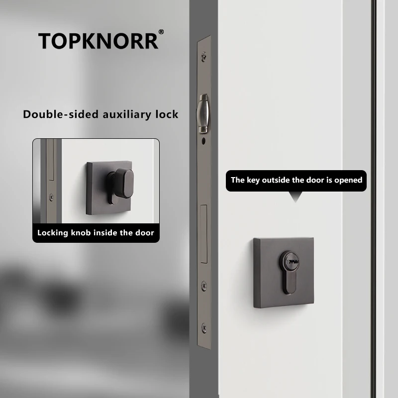 Entry Door Auxiliary Lock Handleless Lock Wooden Door Lock Touch Type Bead Switch Lock Golden Single Tongue Lock Hardware