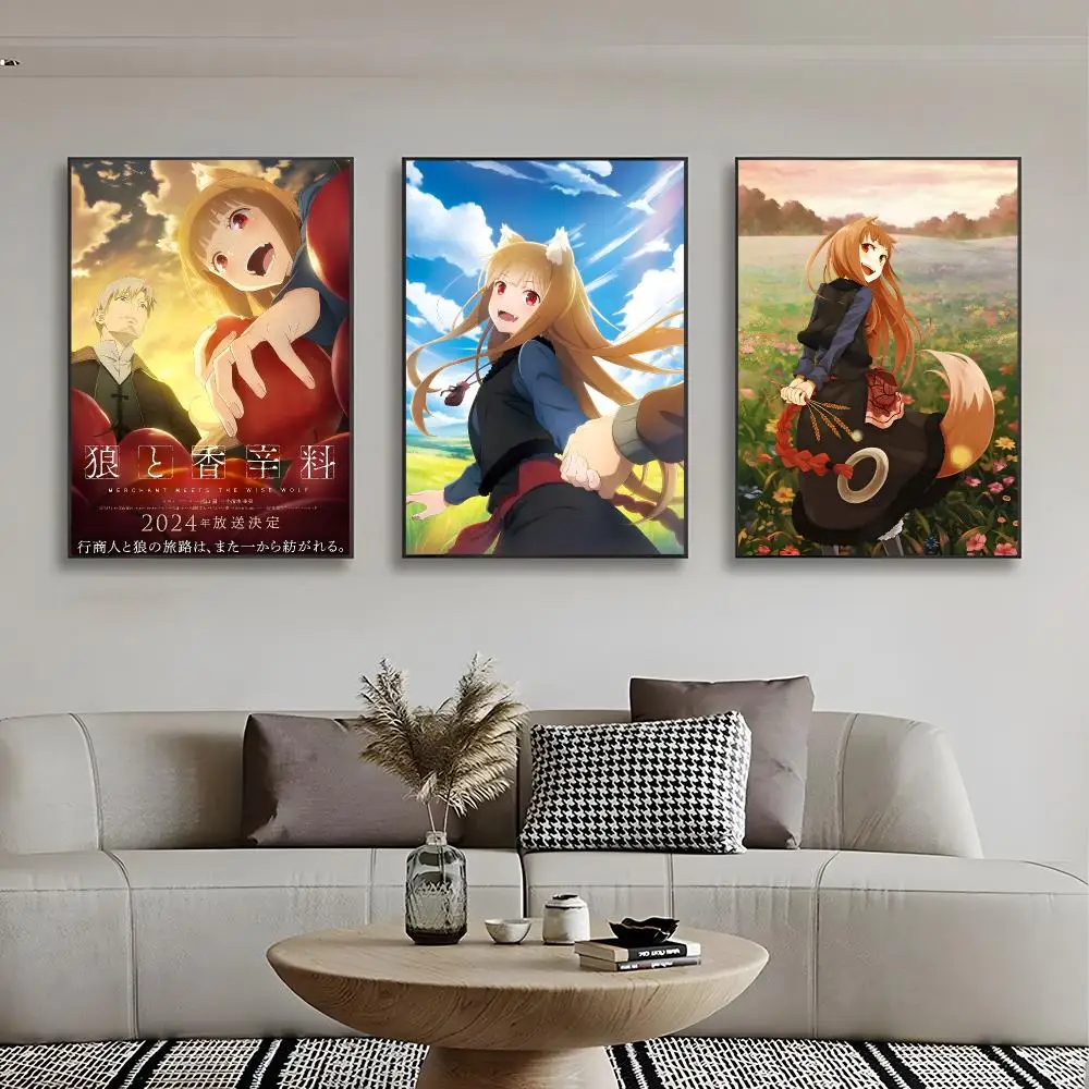 Economic Anime S-spice and Wolf Poster High-definition stickers ideal gifts for living rooms hallways