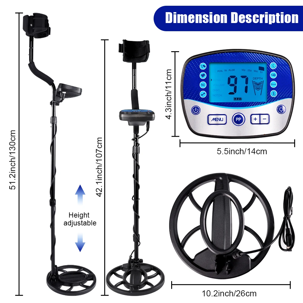 High Accuracy Metal Detector T11 with 10\