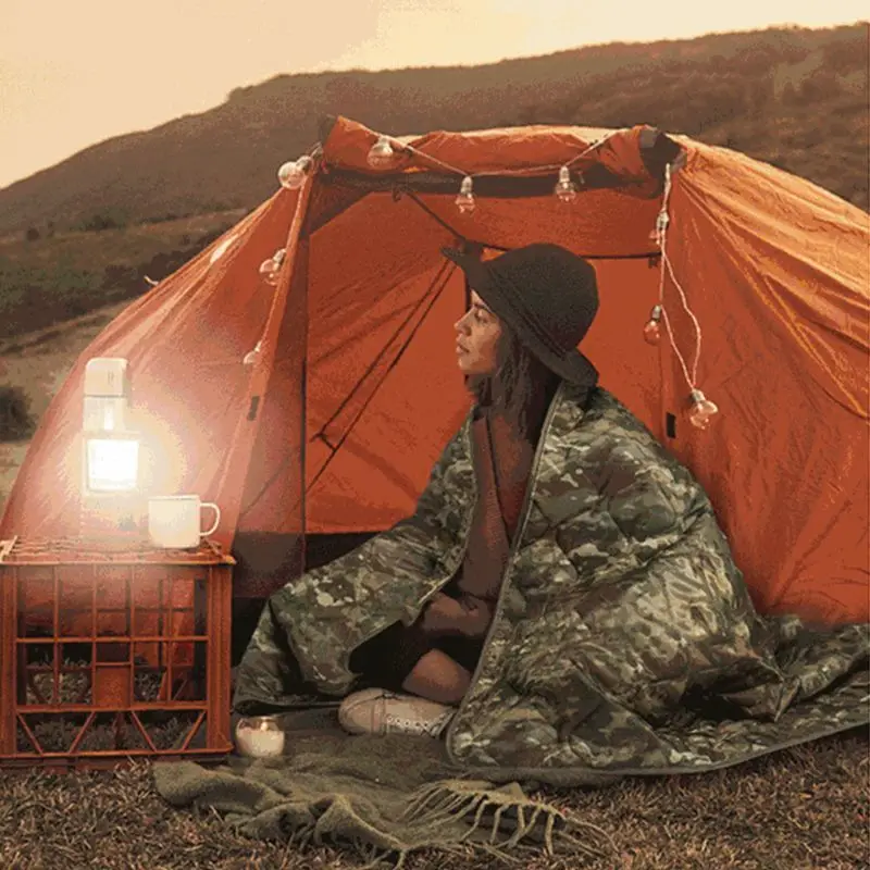 Camping Quilt Camouflage Warm Wearable Portable Lightweight Outdoor Blanket For Camping Hiking Travel Cold Weather Sleeping Gear