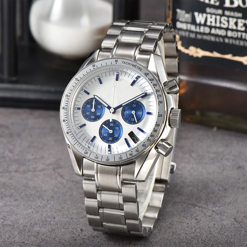 Customized watches Japan original VK63 movement sapphire glass stainless steel case luminous men\'s watches support custom logo