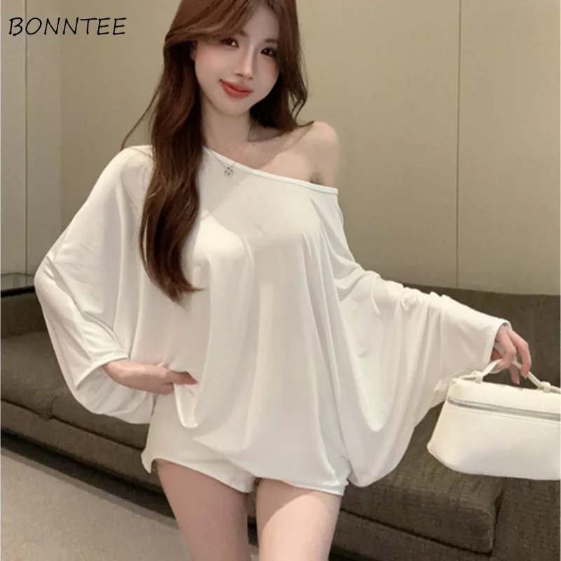 

Женские футболки с рукавами «летучая мышь», однотонные, слегка прозрачные, свободные, шикарные, модные, летние, классические, популярные, универсальные, минималистичный стиль