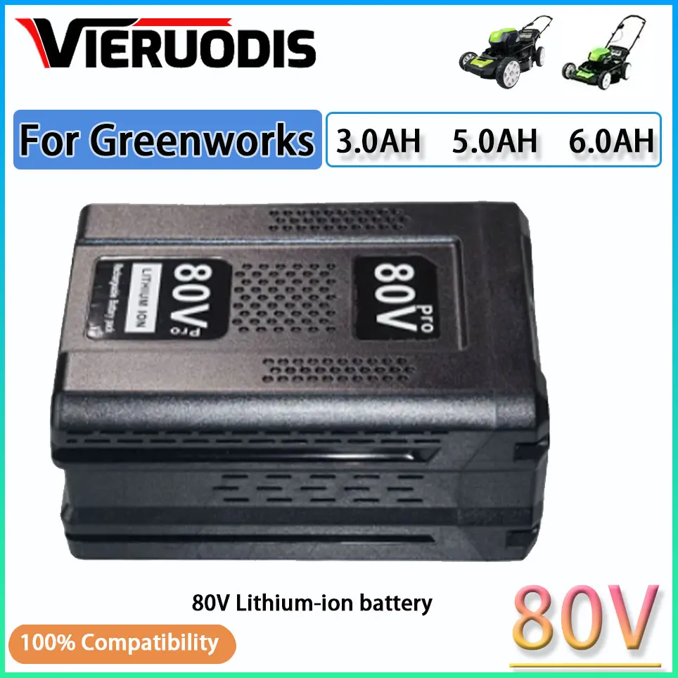 

For Greenworks high-quality 80V snowblower tool battery, 80V maximum lithium-ion battery GBA80200 GBA80250 GBA80400 GBA80500