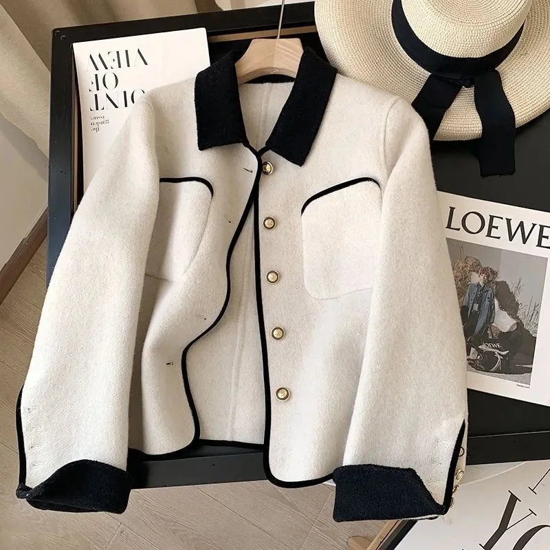 2024 סתיו/חורף חדש חדש רוח ריחני קטן דו צדדי קשמיר מעיל קשמיר נשים