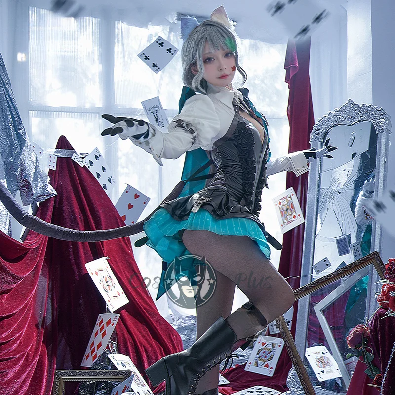 

‌Lynette Cosplay Game Genshin Impact Leather Uniform Dress Ear Anime Hallowen Role Play Carnival Party Clothing for Women