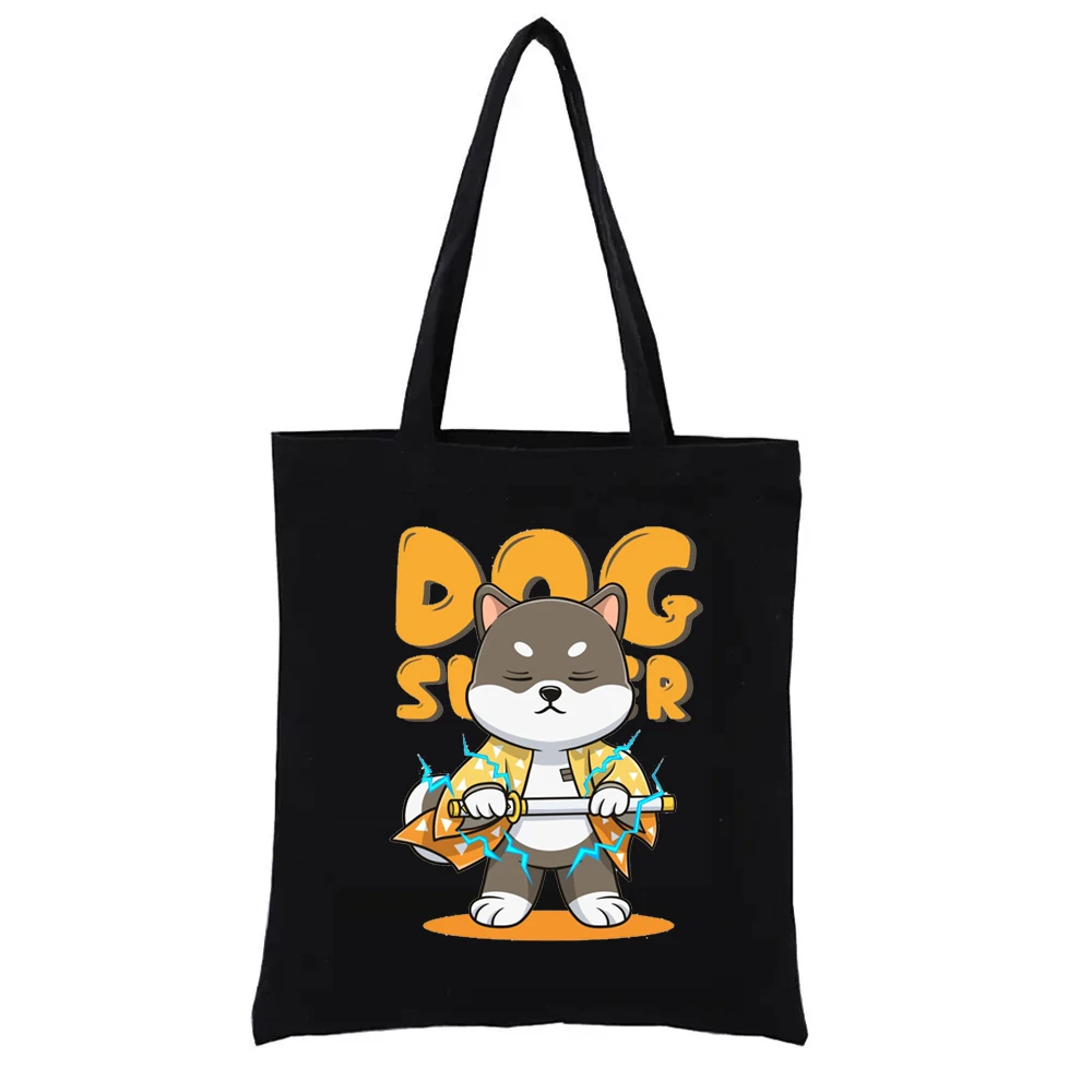 Dog Zenitsu Graphic Tote Bag Demon Slayer Print Shoppong Bags Women's Handbags for Women Shopper Funny Fashion Totebag Shopping