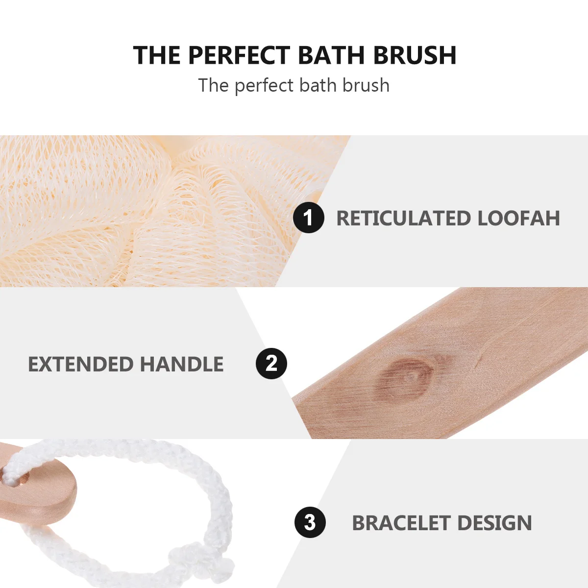 

Loofah Mesh Brush Long Handle Bath Sponge For Exfoliating Body Scrubber Back Shower Cleaner Rough Skin Removal Travel Use
