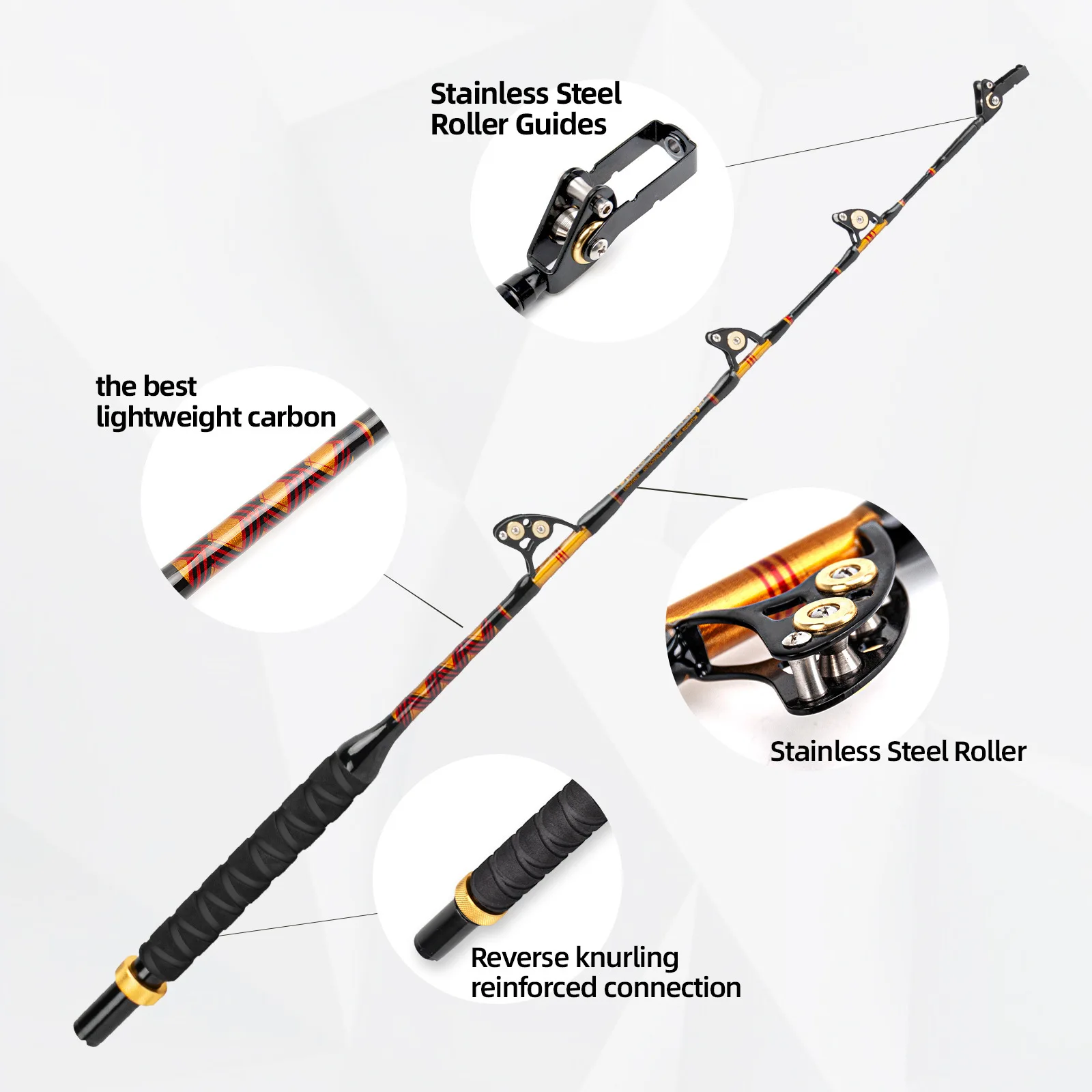 Deep-sea boat fishing rod hand-made boat rod South oil tuna mackerel large grouper heavy-duty sea pole