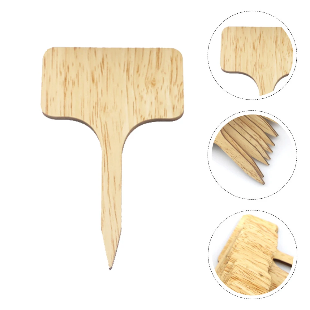 

Wooden Plant Labels Eco-friendly T-shape Garden Markers for Succulents Indoor House Plants Shelves Botanical Displays Safe