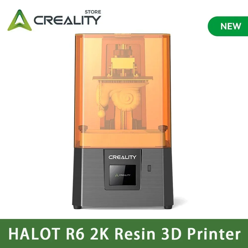 Creality Новый 3D-принтер HALOT R6 2K из смолы 2,8 дюйма, сенсорный экран, двойные носики для ударов, рельсы по оси Z, встроенный источник света, противоскользящие болты