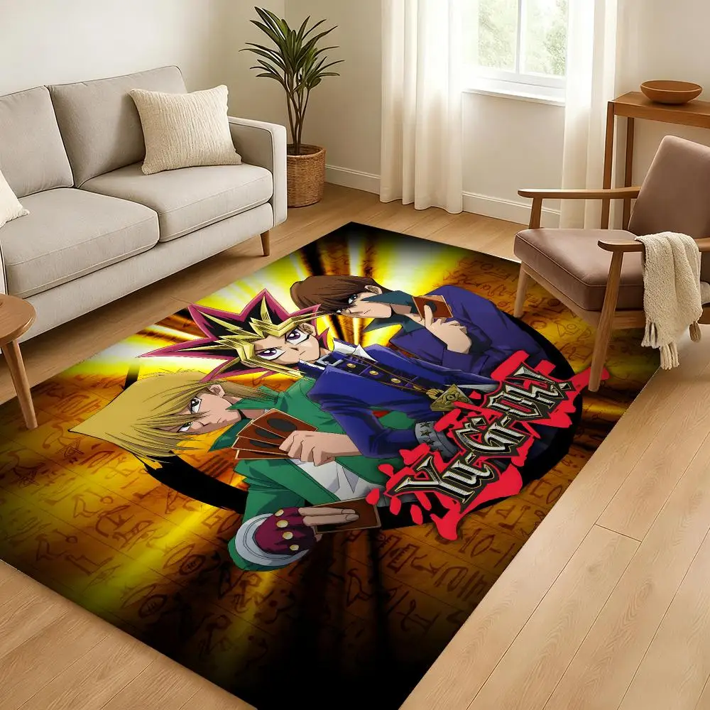 Anime Y-Yu-Gi-Oh Boy Floor Mat Soft Thickened Absorbent Non-Slip Bedroom Living Room Door Mat Home Decor Flannel Rugs