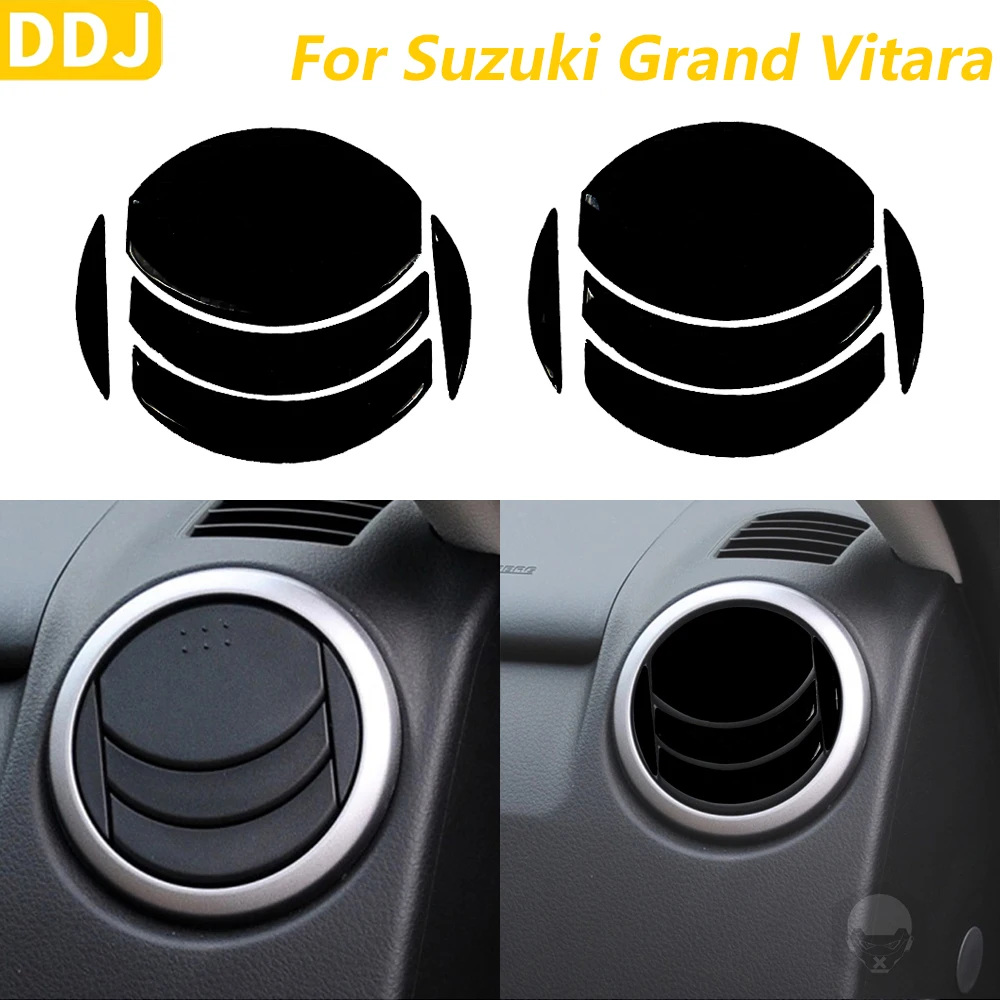 For Suzuki Grand Vitara 2006-2013 Piano Black Both Sides Dashboard Air Conditioning Vent Panel Cover Car Accessories Sticker