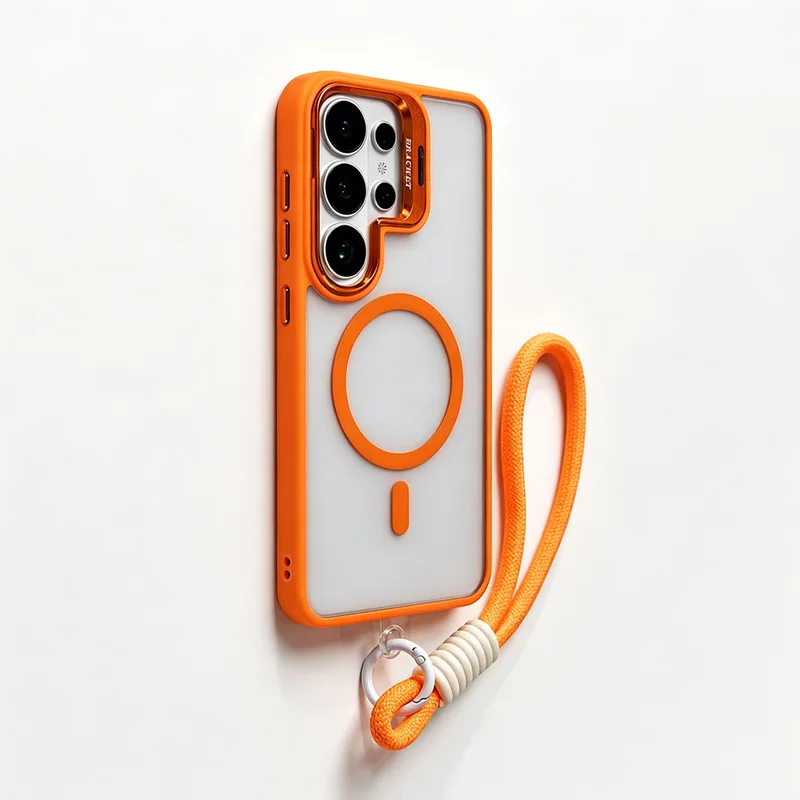 Upgraded Flip Hidden Lens Stand With Lanyard Magnetic Phone Case For Samsung Galaxy S26 S25 S24 S23 S22 Ultra Plus Fe Drop Proof