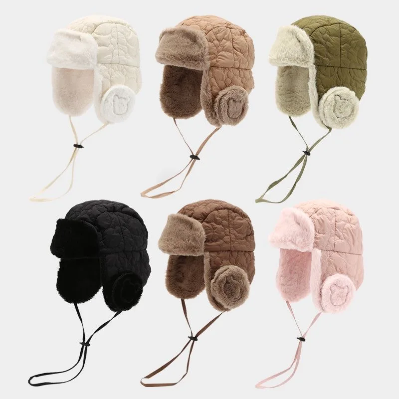 Girls And Boys Warm Ear Protective Hats Cute Thick Windproof Pullover Hats Youngsters' Winter Warm Hat