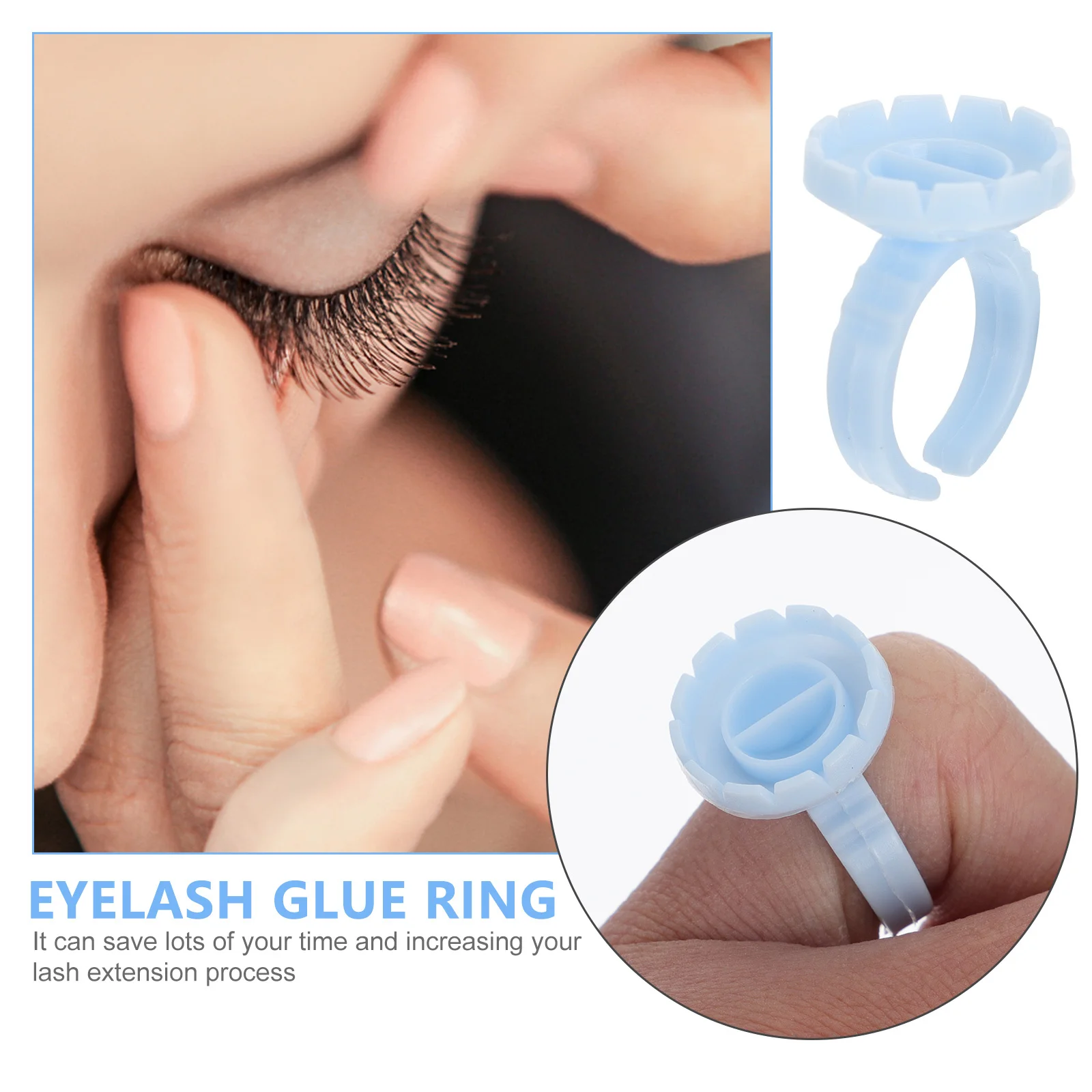 

200pcs Eyelash Glue Cups Smart Design For Easy Dipping Lash Extensions Volume Fan Blossom Holder Tool Kit Salon Home Use Makeup