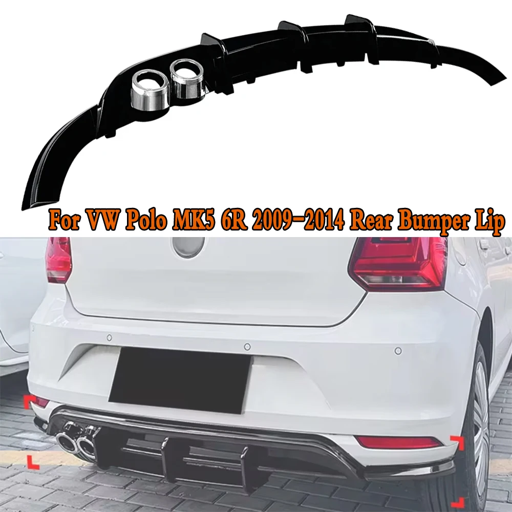 

For VW Polo MK5 6R 2009-2014 Rear Bumper Lip Diffuser Spoiler Splitter Protector Car Styling Auto Accessories Decoration