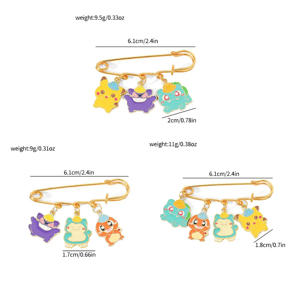 3 Stück Persönlichkeit Film Brosche lustige Bulbasaur Emaille Pin Rucksack Kleidung Schmuck Metall Abzeichen Zubehör Geschenk für Freund