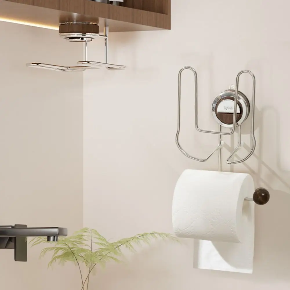 

New Suction Cup Wall Mounted Tissue Box Punch Free Stainless Steel Paper Towel Holder Space-saving Napkin Container Bathroom