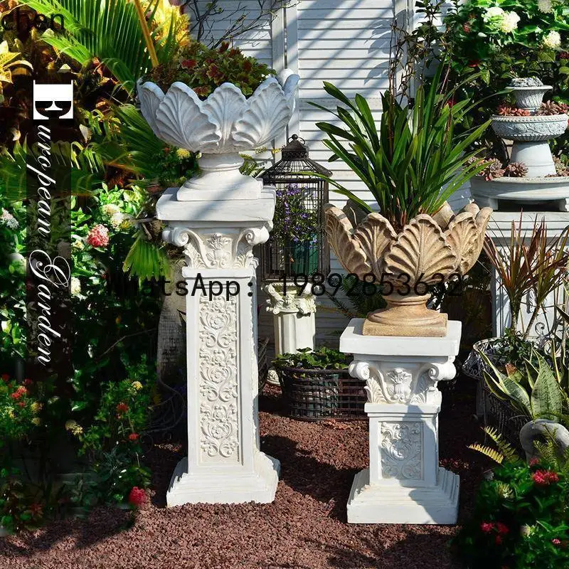 

Roman pillar entrance large floor angel balcony courtyard garden base ornament