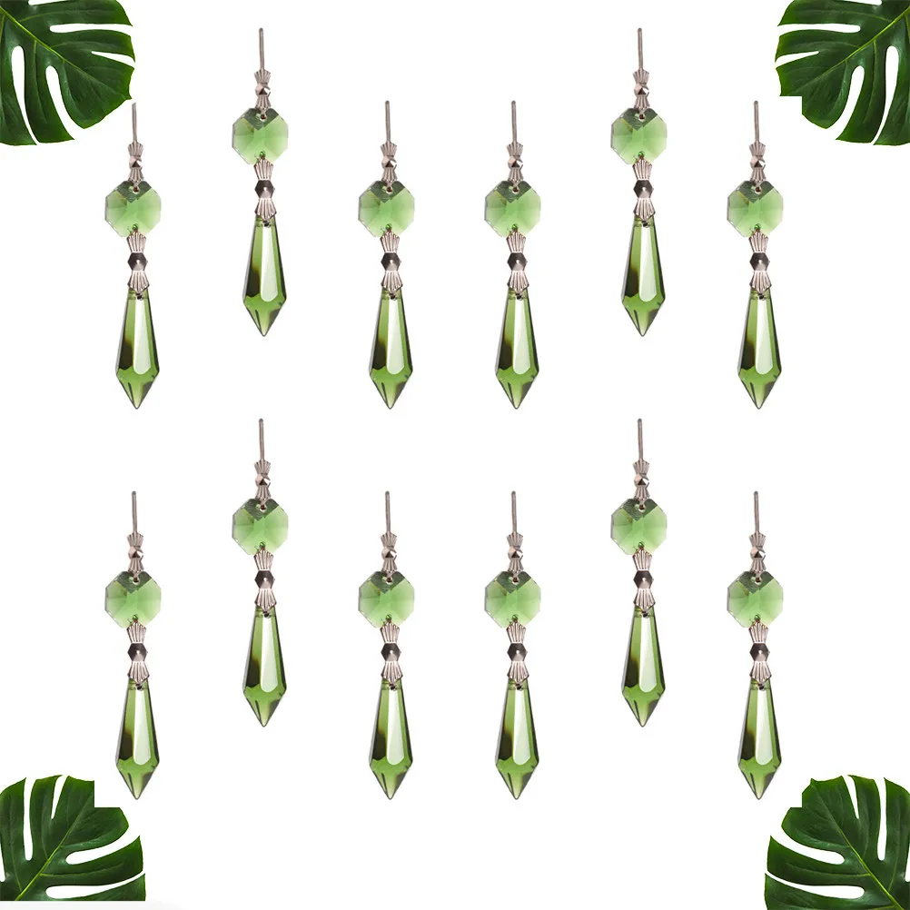 

20Pcs Octagon Crystal Pendants Set Premium Clear Glass Beads for Chandelier Curtain DIY Wedding Decor Hanging Ornaments