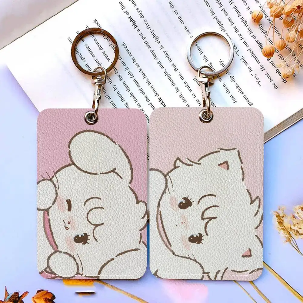 Cute Cartoon M-Mikko Cat Cute Cartoon Inteated Elevator Card Acc Control Card Keychain Protective Cover Gift Keychain