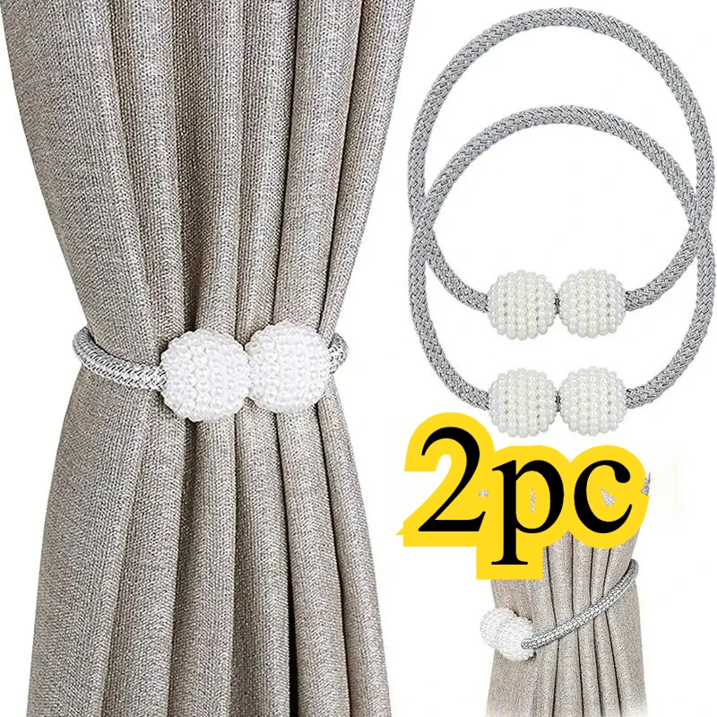 

1/2PCS Pearl Magnetic Curtain Clip Curtain Holders Tie Back Buckle Clips Hanging Ball Buckle Tie Back Curtain Decor Accessories