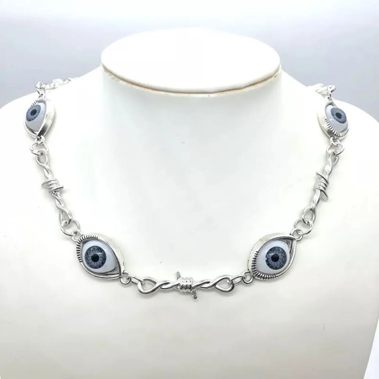 Gothic Halloween Theme Demon Eye Pendant Necklace
