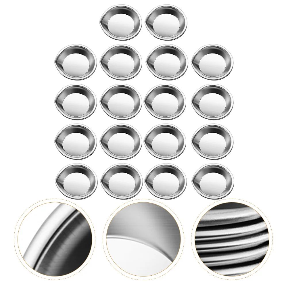 6 Pcs Pour Mouth Palette Painting Tray Multi-functional Watercolor Plate Round Stainless Steel Reusable Child Metal