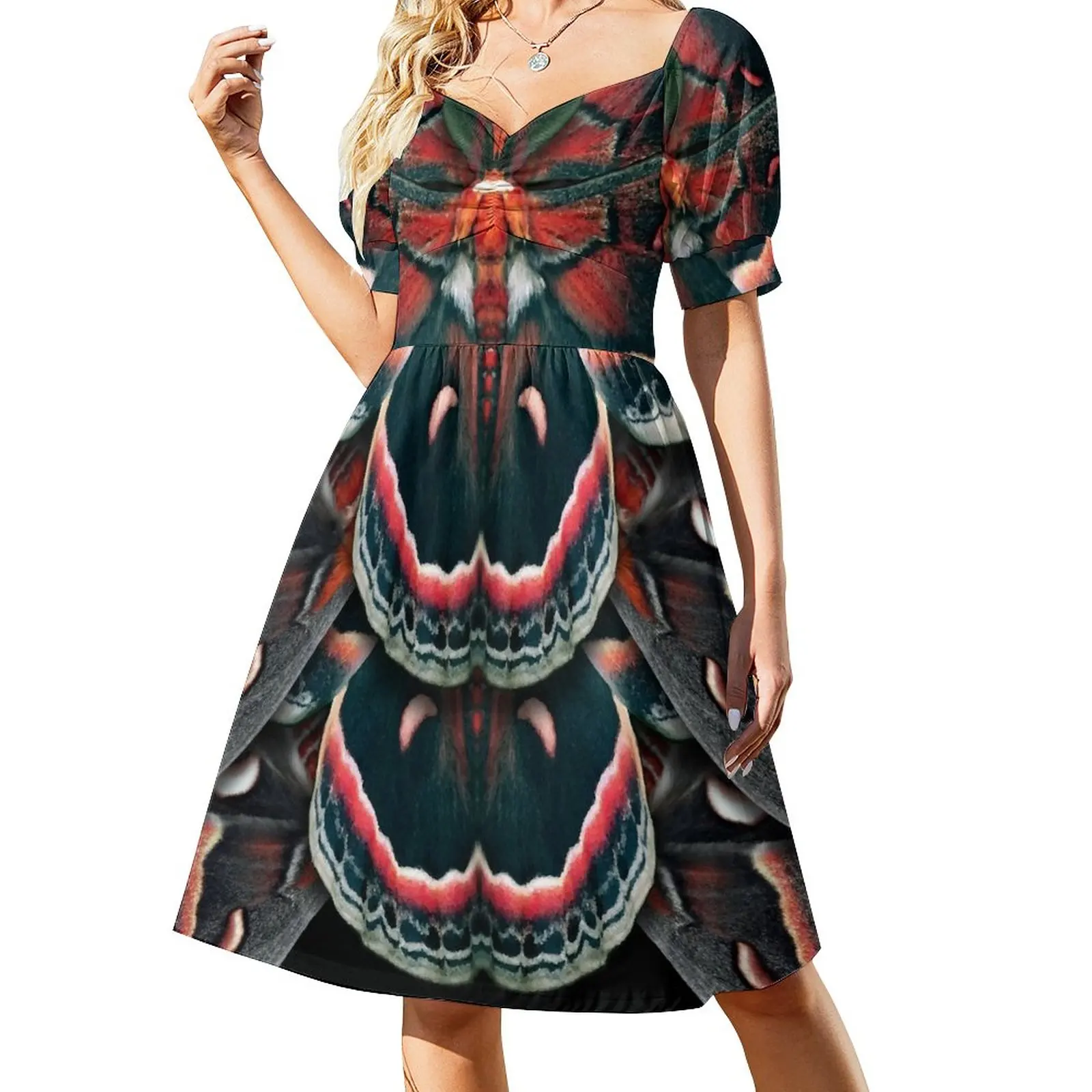 

Cecropia Moth Mandala - Symmetrical Sleeveless Dress Female dress evening dress woman