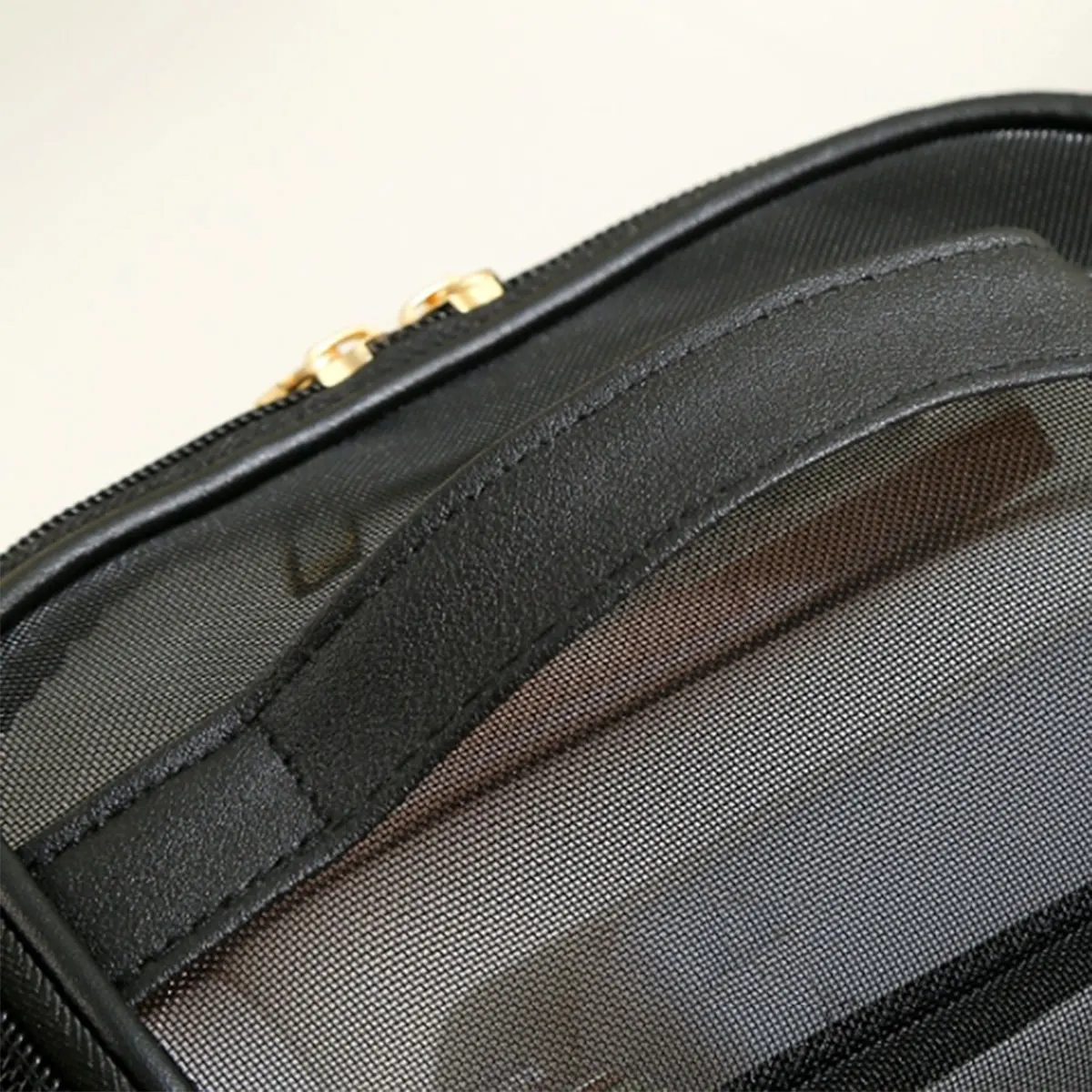 تصميم شبكي شفاف لحقيبة مكياج لتخزين مستحضرات التجميل، حقيبة أدوات الزينة ذات سعة كبيرة، عبوة واحدة جيدة