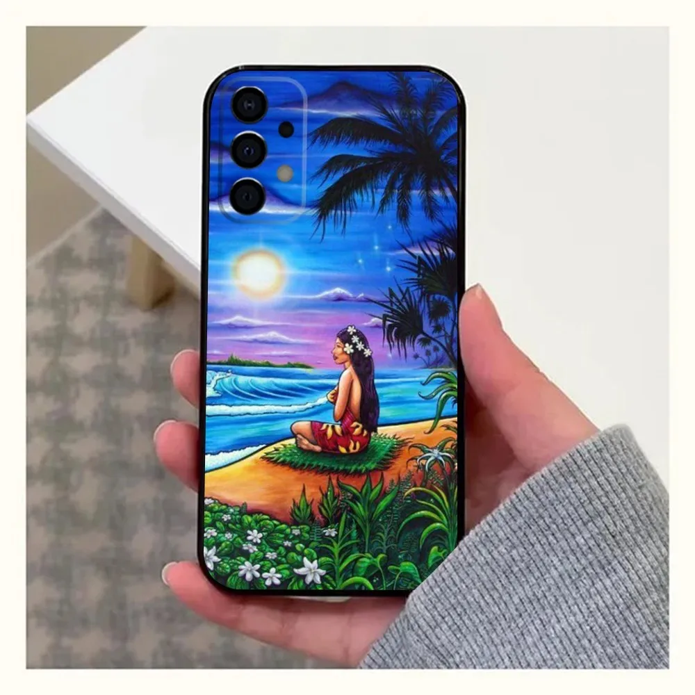 Hinano Tahiti Girl Phone Case For Samsung Galaxy A13,A21s,A22,A31,A32,A52,A53,A71,A80,A91 Soft Black Shell