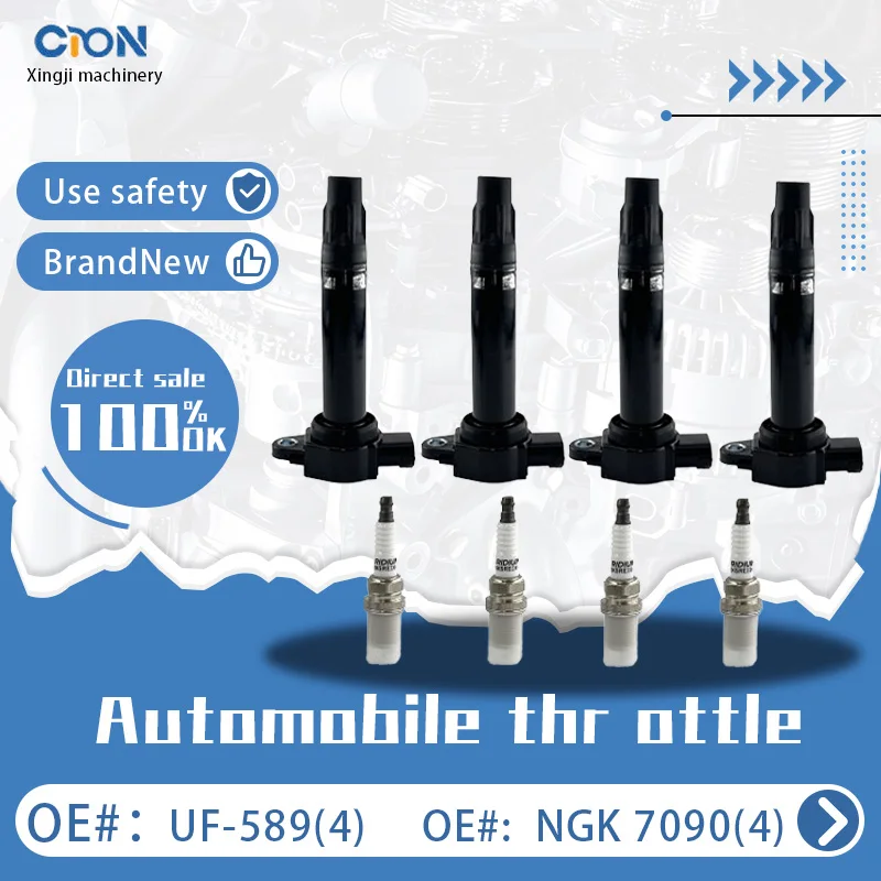 

a set of Xingji 4 Ignition Coil Packs and Spark Plugs For Mitsubishi Lancer Outlander L4 #UF589 And #7090