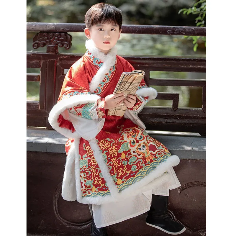 

Boys' New Year's Hanfu Chinese Style Han Dress New Year's Eve Dresses Children's New Year's Celebration Tang Costume