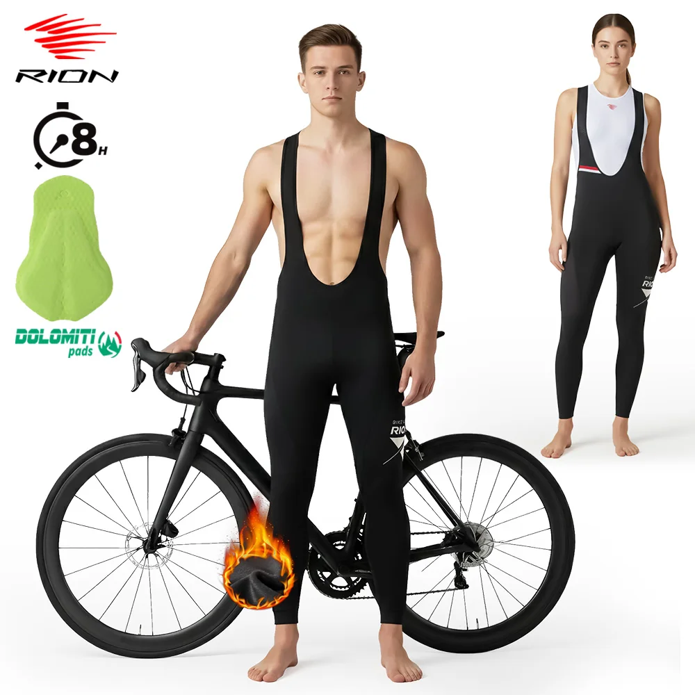RION cyclisme bavoir pantalon hommes femmes thermique vélo pantalon vtt collants rembourré vélo de route bavoirs coupe-vent chaud Dolomiti Pad 8H hiver