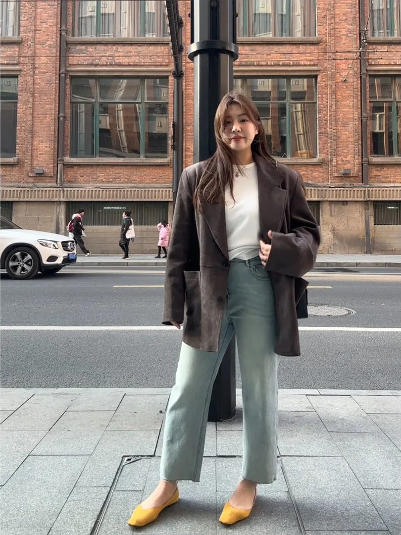 

Джинсы женские прямые из хлопка в стиле ретро, цвета выстиранного денима, повседневные, универсальные, весна-лето, модные длинные брюки