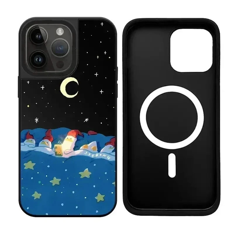 

Cute Cartoon Duck IPhone 11 12 13 14 15 Pro Max Mirror Surface MagSafe Case Cover Shell