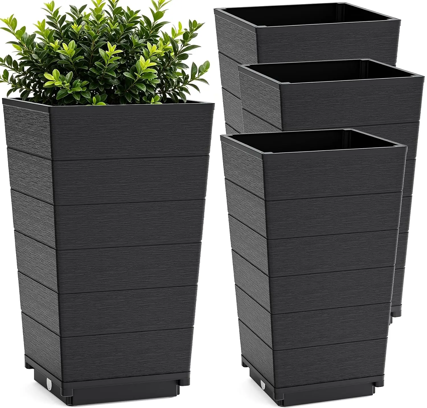 Resin Tall Planters Set of 4, 23