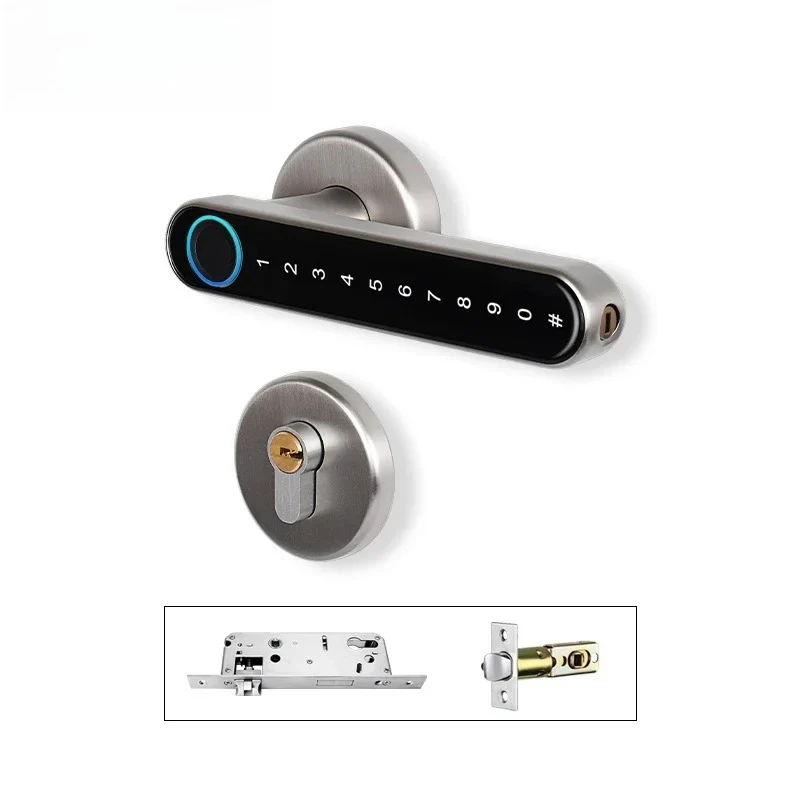 Electronic Biometric Security Hotel Furniture Gate Safety Digital Electric Fingerprint Sliding Door Handle Smart Locks