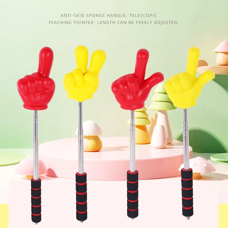 

Stainless Steel Finger Reading Sticks Telescopic Rod Finger Design Teaching Stick Educational Learning Toys Students 1/2PCS