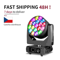 DMX 19x25w Moving Head Light Projector with Big Bees Eyes, 4 in 1 Zoom Wash Beam Professional DJ Chang Stage Lighting, DMX