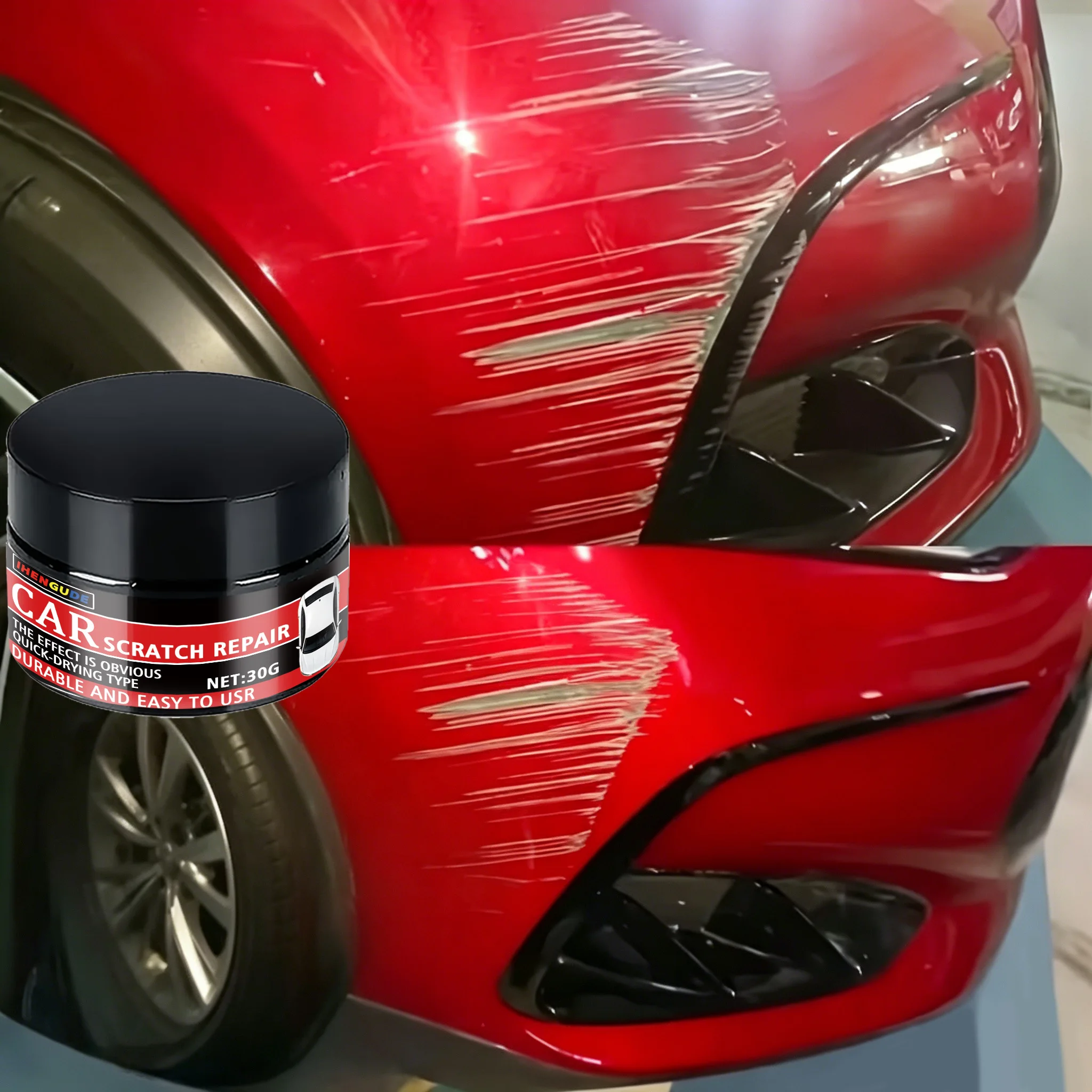Upgraded Professional Car Polishing and Scratch Repair Paste, Capable of Both Repairing Shallow and Deep Scratches, Preserving the Texture of the Original Paint, and Compatible with Various Paint Colors Suitable for Scratch Repair on Car Doors, Rearview Mirrors, Hoods, Body Panels, Bumpers, Body Trim, and Wheel Hubs. It Is a Multi-Purpose Car Polishing Paste, a Must-Have for Veteran Drivers to Easily Say Goodbye to Embarrassing Small Scratches on Car Paint.