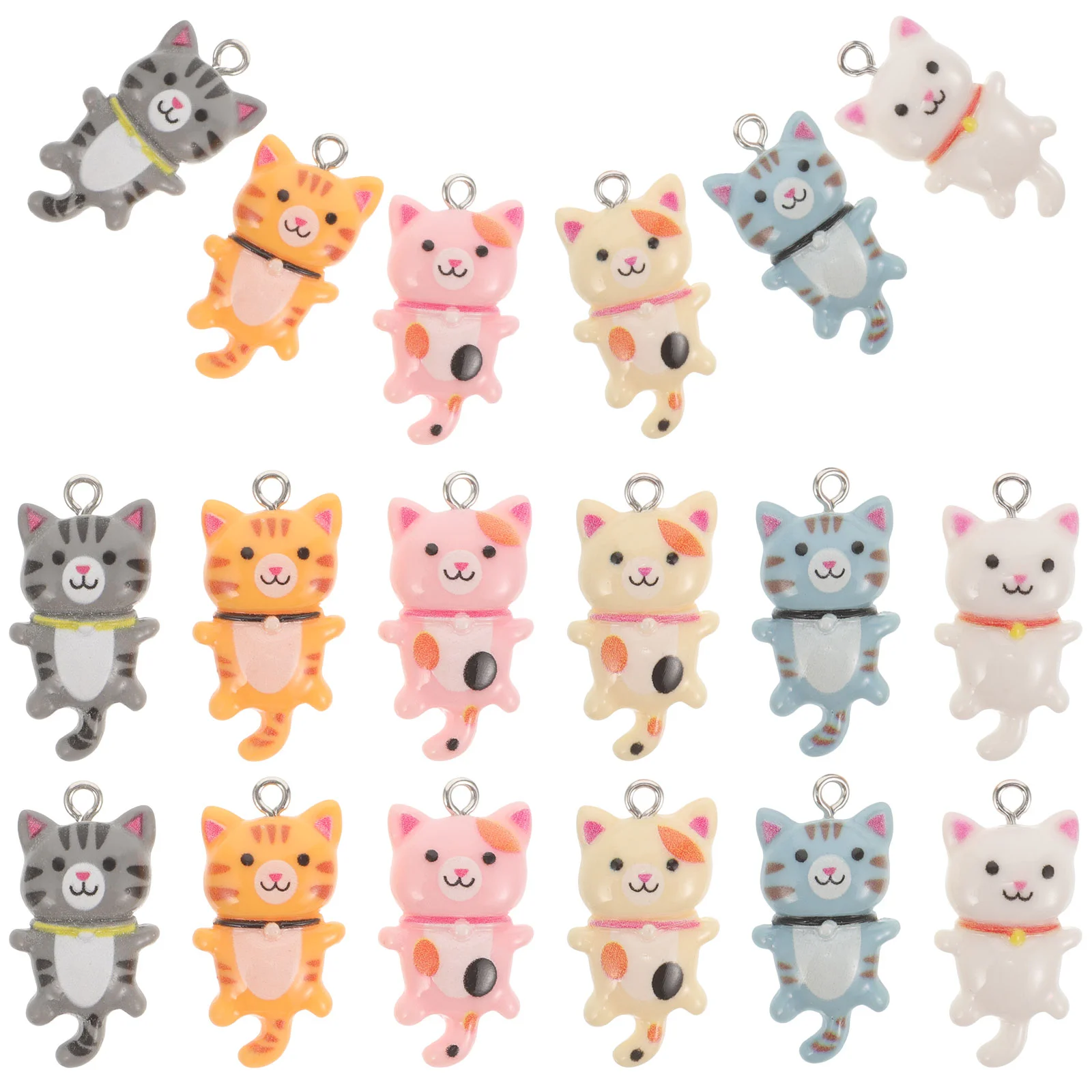 

30 Pcs Cat Pendant Decor Jewelry Vintage Charms for Making Necklace Supplies Chic Resin Craft