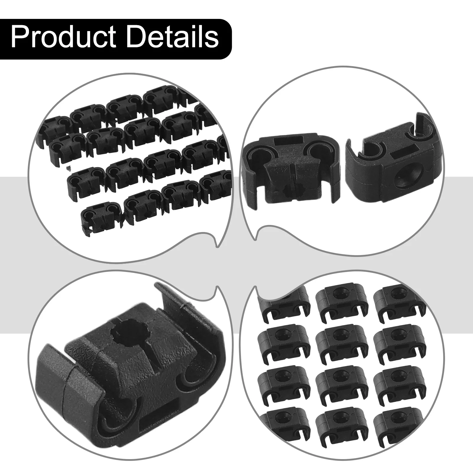 40pcs Double Brake Line Clip Brake Line Holder 4.75mm L28 Black FOR SKODA A4/S4/A6/S6/A8/S8/RS4 For BEETLE/BORA/GOLF/LUPO/PASSA