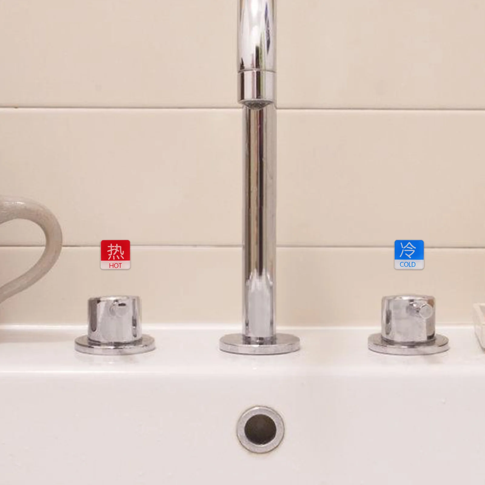 

5Pairs Hot Cold Water Label Acrylic Material Durable Easy Clean for Faucet Shower Hot Cold Water Sticker Label Indicator Signs