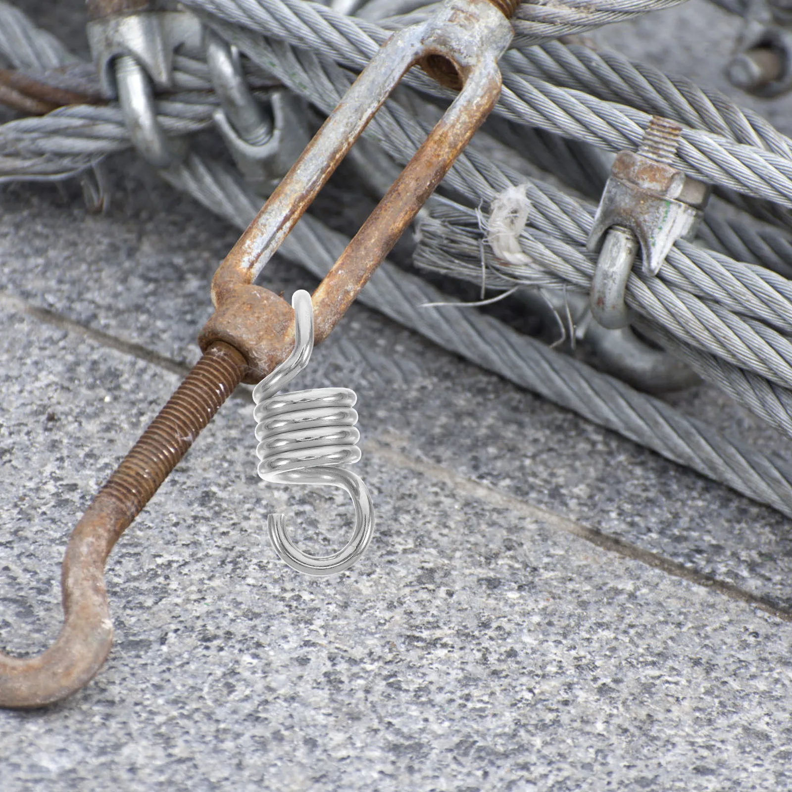 

2pcs Stainless Steel Hammock Spring Heavy Duty Swing Suspension Hanger For Hanging Chair Outdoor Patio Camping Lightweight