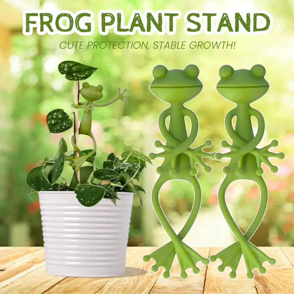 2Pcs Frog Plant Stand Cute & Stable Support For Small Potted Plants & Succulents Frog Garden Decor Planter Decorations